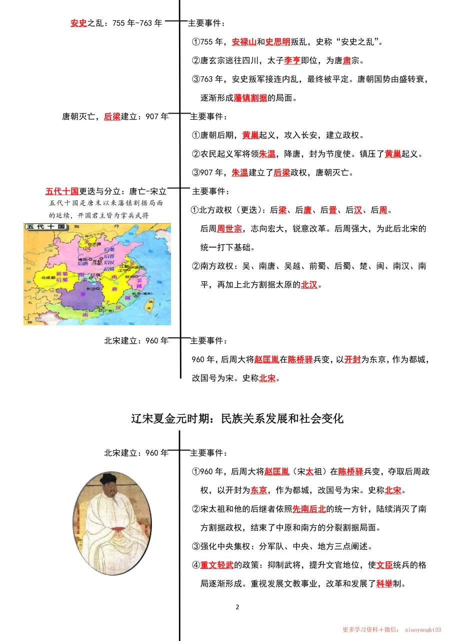 人教部编版历史七年级下册 中国古代史时间轴.pdf_第2页