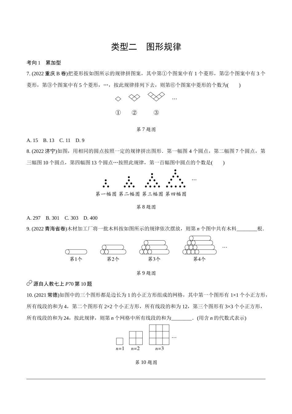 中考精选千题真题分类-第18期规律探索题、多解题.docx_第2页