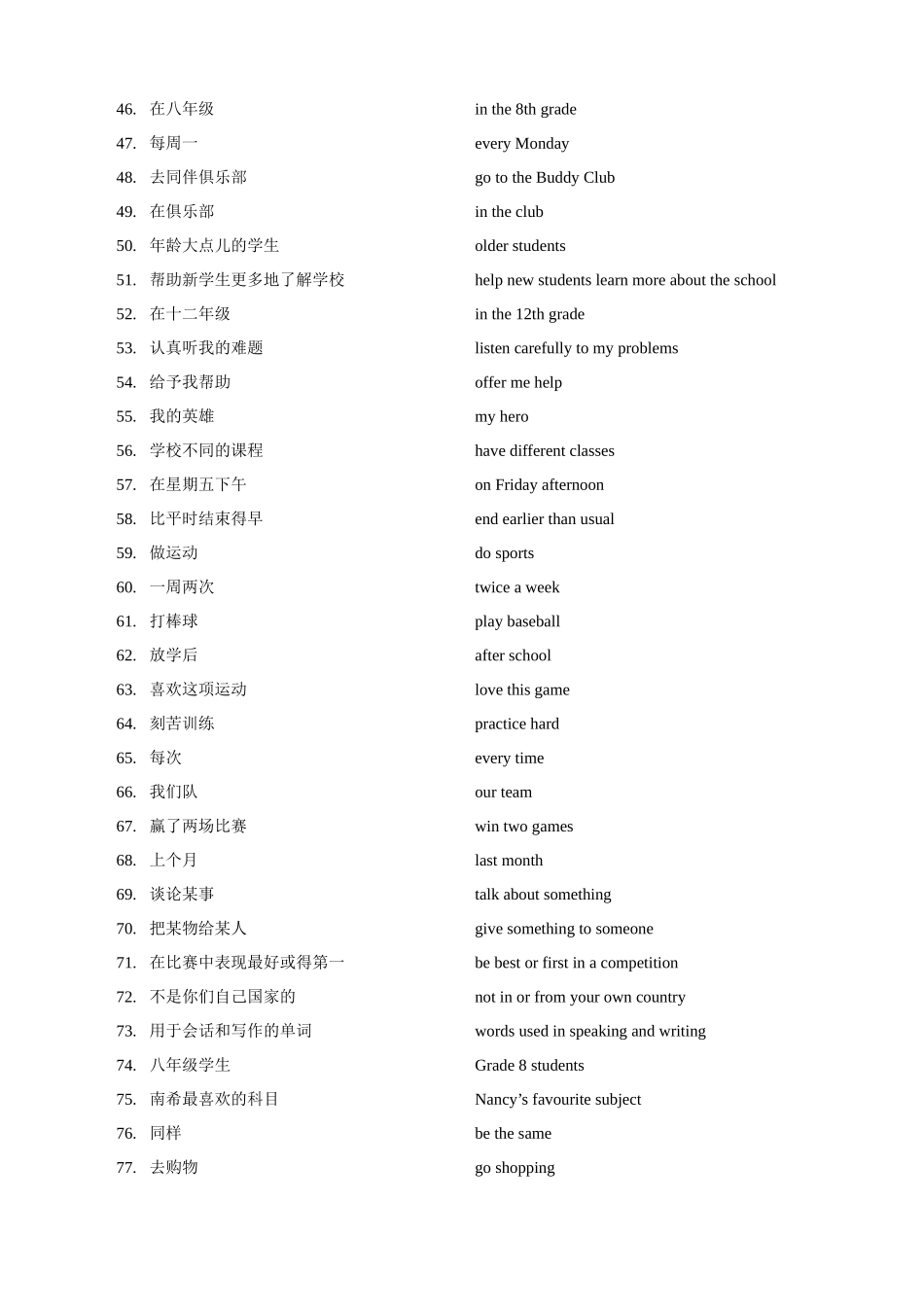 专题02 Unit 2 School life【知识清单】-2023-2024学年八年级英语上学期期中考点大串讲（牛津译林版）.docx_第3页