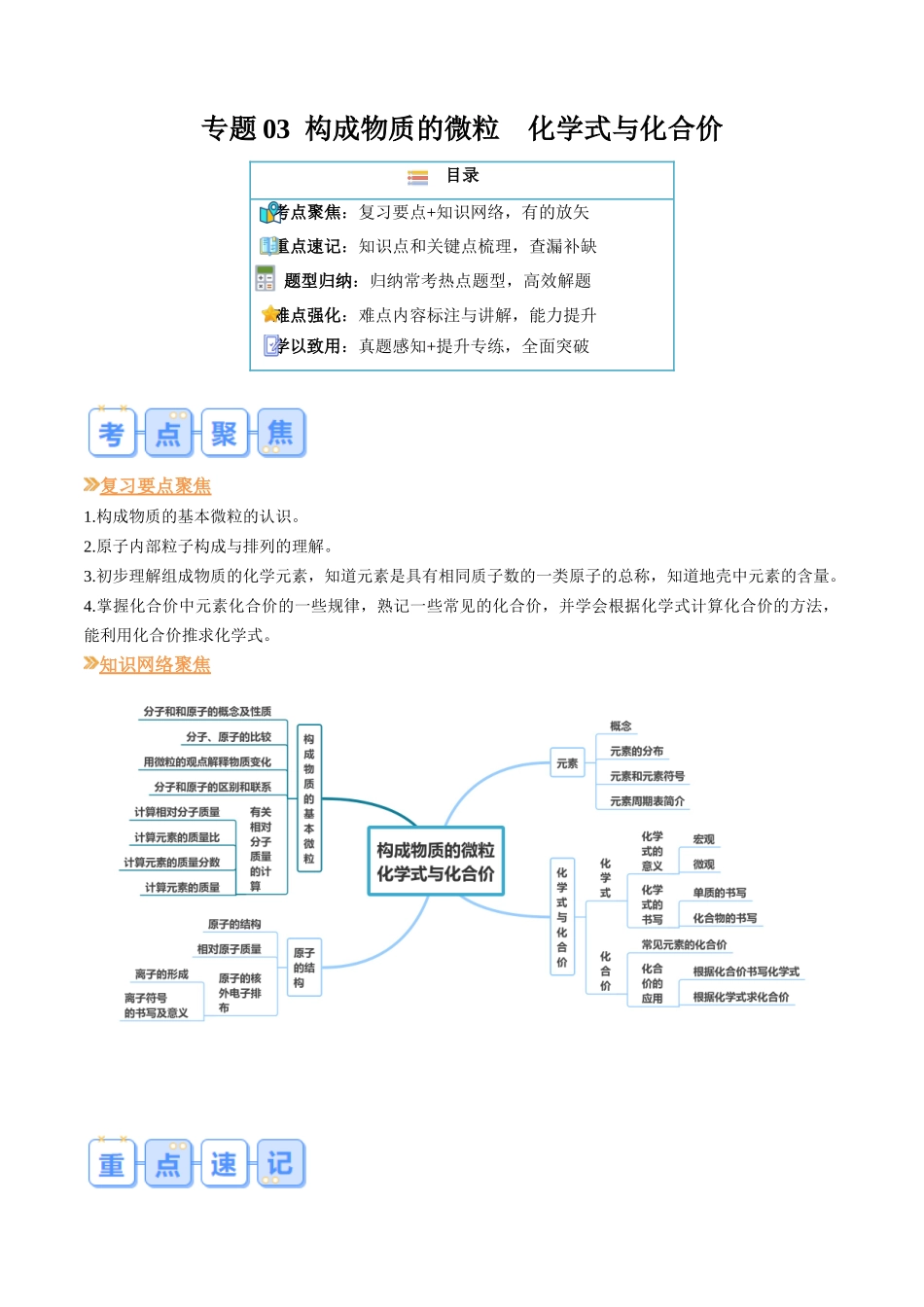 专题03  构成物质的微粒 化学式与化合价（解析版）-【寒假自学课】2024年九年级化学寒假提升学与练（沪教版）.docx_第1页