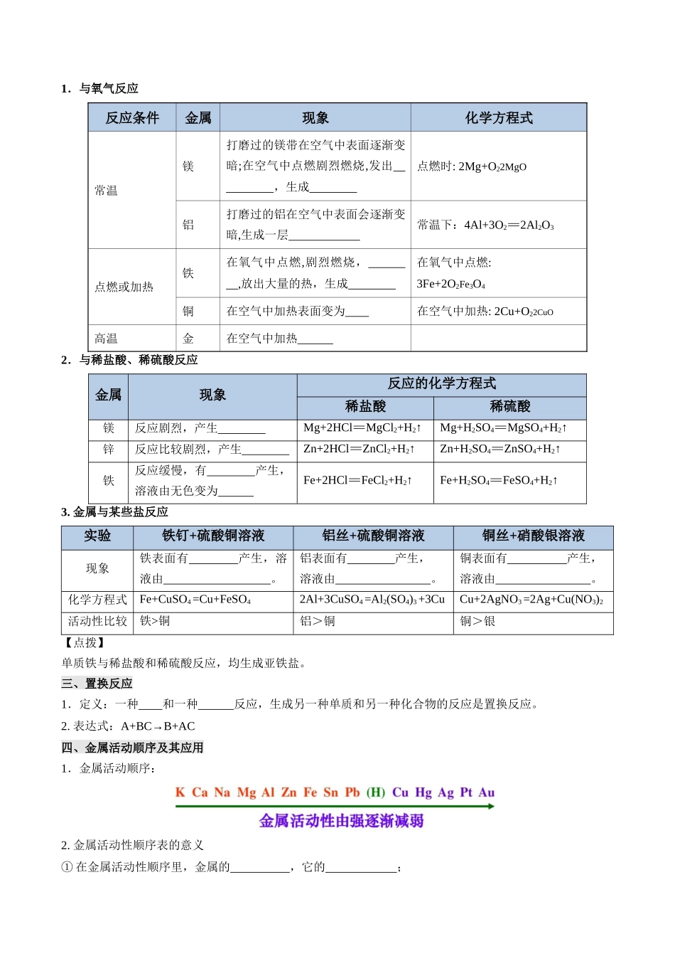 专题03 金属及其矿物质（原卷版）-【寒假自学课】2024年九年级化学寒假提升学与练（人教版）.docx_第3页