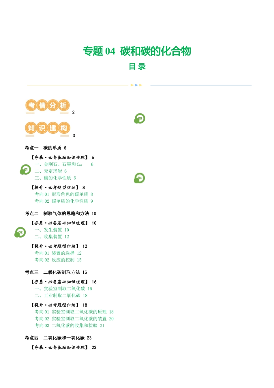 专题04 碳和碳的化合物（讲义）（解析版）--2024年中考化学一轮复习讲练测（全国通用）.docx_第1页