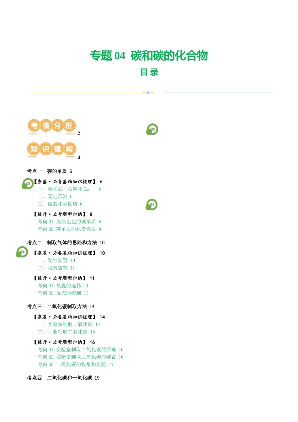 专题04 碳和碳的化合物（讲义）（原卷版）--2024年中考化学一轮复习讲练测（全国通用）.docx_第1页