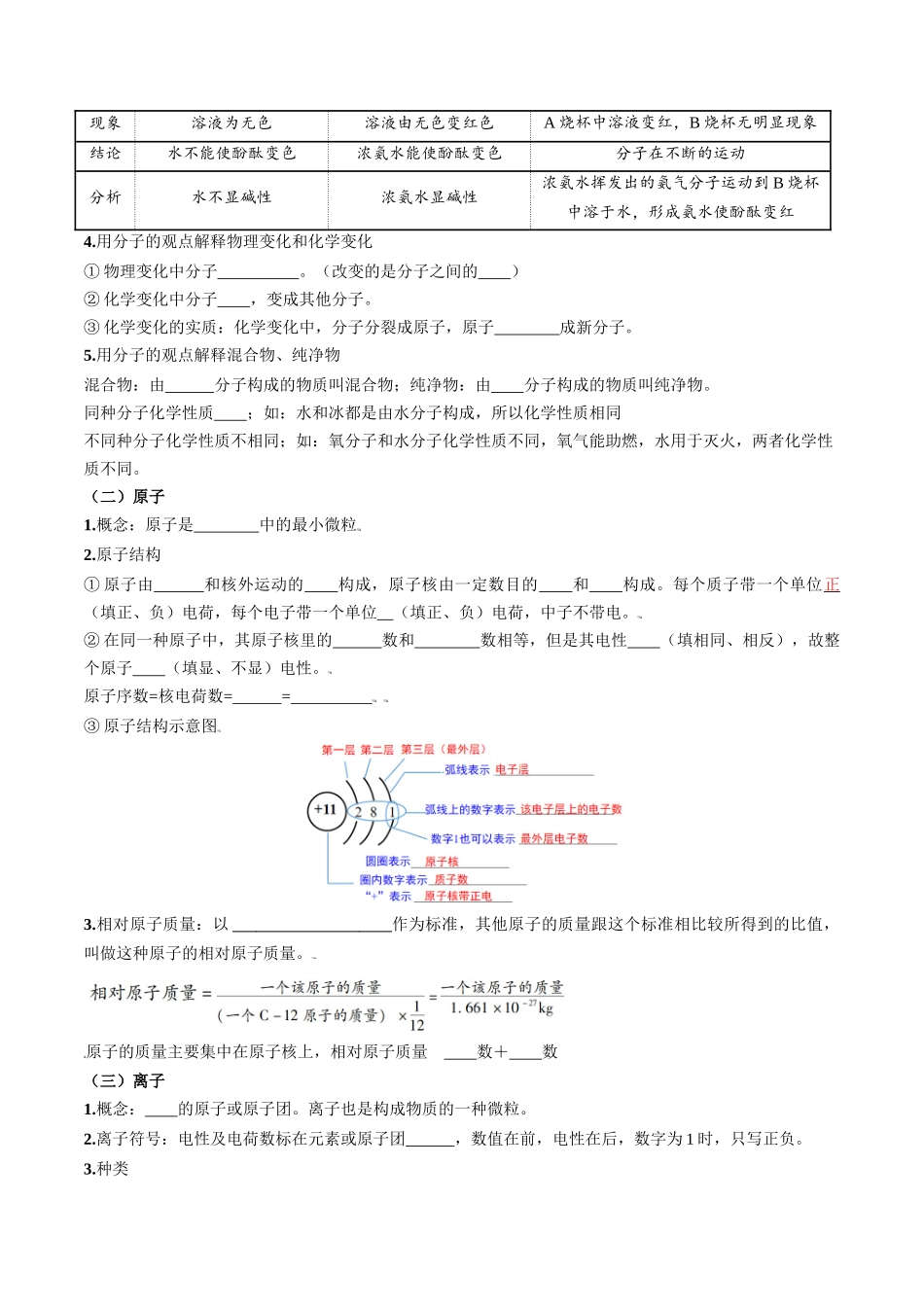 专题04 物质的组成和结构（原卷版）-【寒假自学课】2024年九年级化学寒假提升学与练（人教版）.docx_第3页