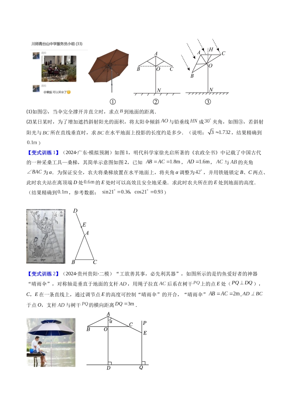 专题08 解直角三角形应用与特殊几何图形的综合的六种考法（原卷版）-2025数学常考压轴题上册九年级华师版.docx_第2页