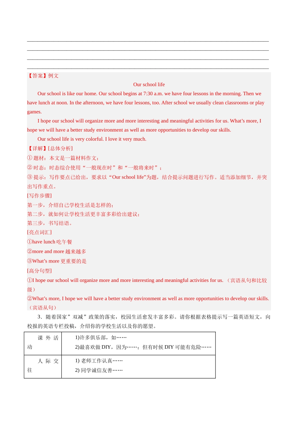 专题08：书面表达【考题猜想】（解析版）-2023-2024学年八年级英语上学期期中考点大串讲（牛津译林版）.docx_第3页