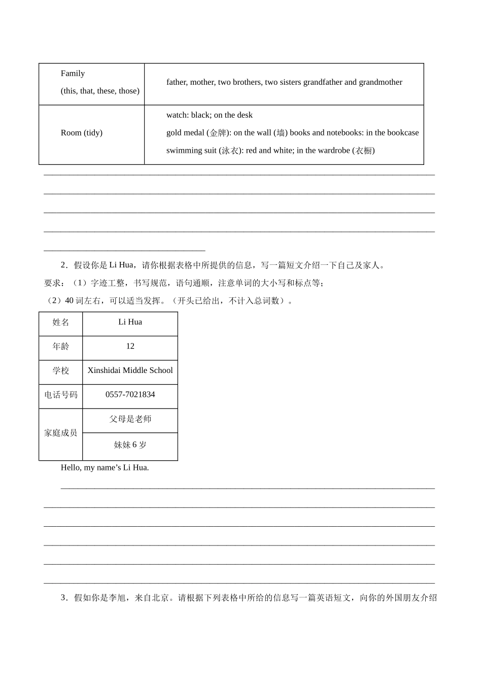 专题10 书面表达【考题猜想】（原卷）-2023-2024学年七年级英语上学期期中考点大串讲（牛津译林版）.docx_第2页