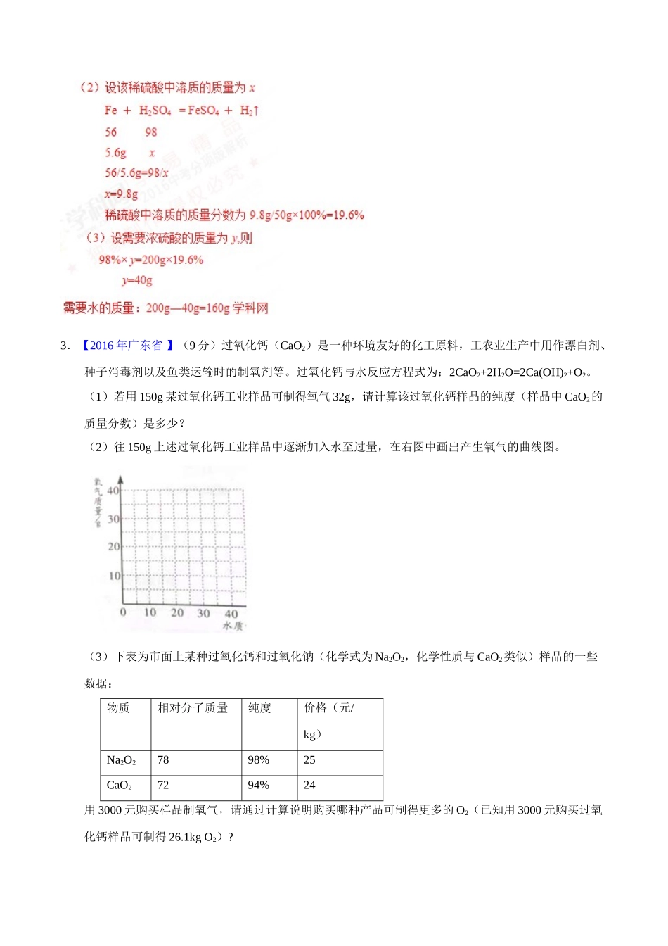 专题13 综合计算（第01期）-2016年中考化学试题分项版解析汇编（解析版）.doc_第2页