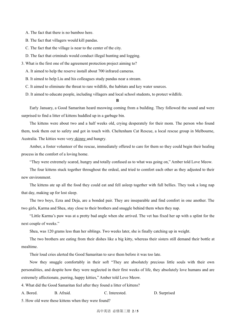 289-人教版高中英语必修第三册Unit5单元测试试卷含答案.pdf_第2页