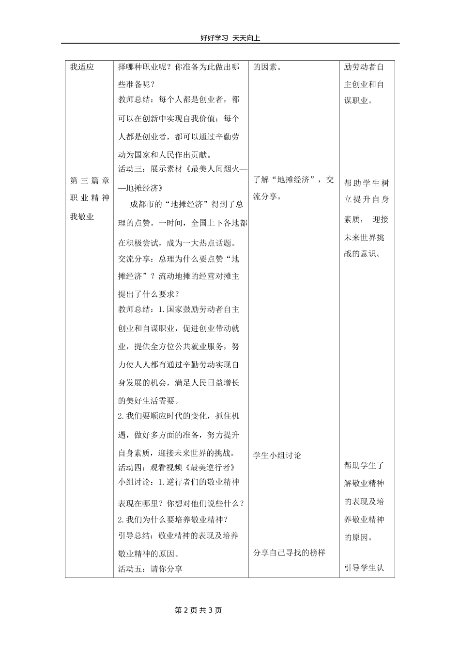 九年级下册道德与法治部编版第三单元《6.2多彩的职业》教学设计教案.docx_第2页