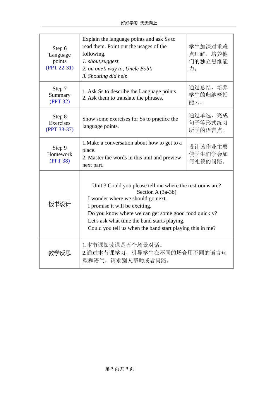 九年级英语人教版Unit3SectionA01教学设计教案.docx_第3页