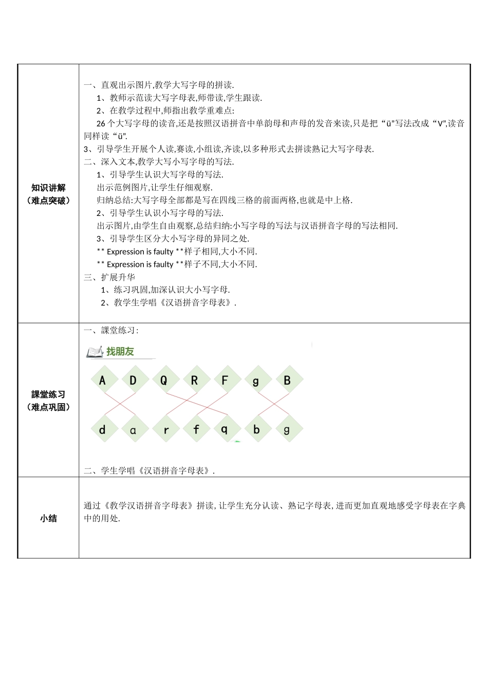 人教版部编版小学语文一年级上册汉语拼音字母表读法教学设计教案.docx_第2页