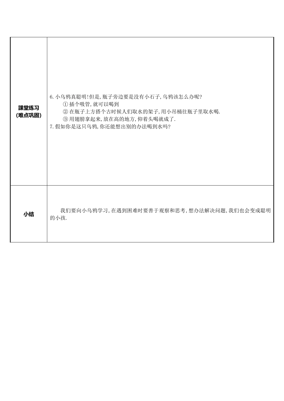 人教版部编版小学语文一年级上册乌鸦喝水教学设计教案11.docx_第3页