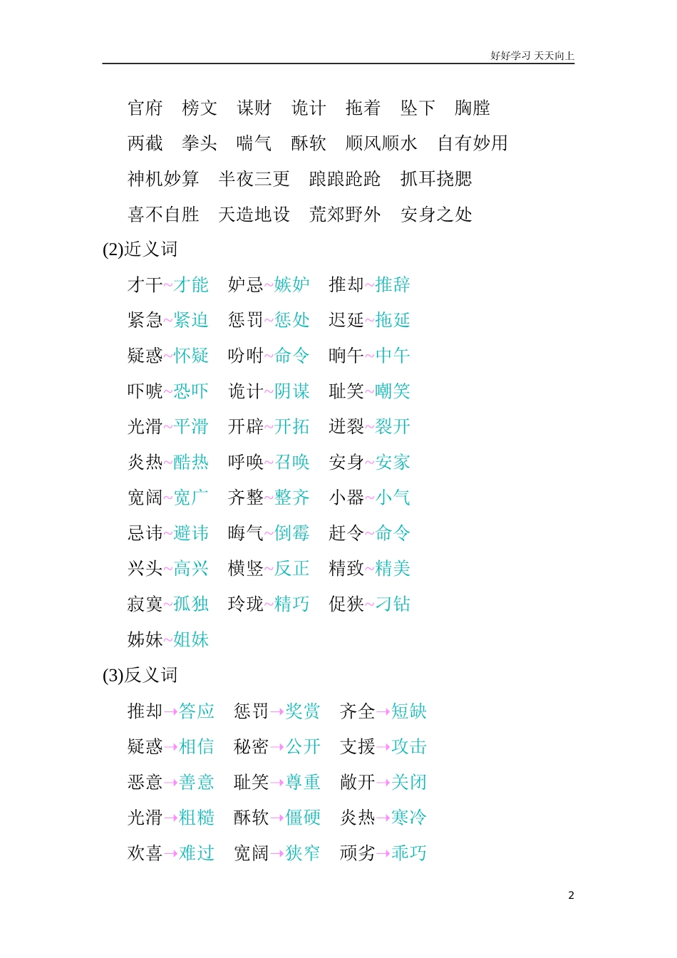 人教部编版版小学语文五年级下册第二单元知识小结含答案.docx_第2页