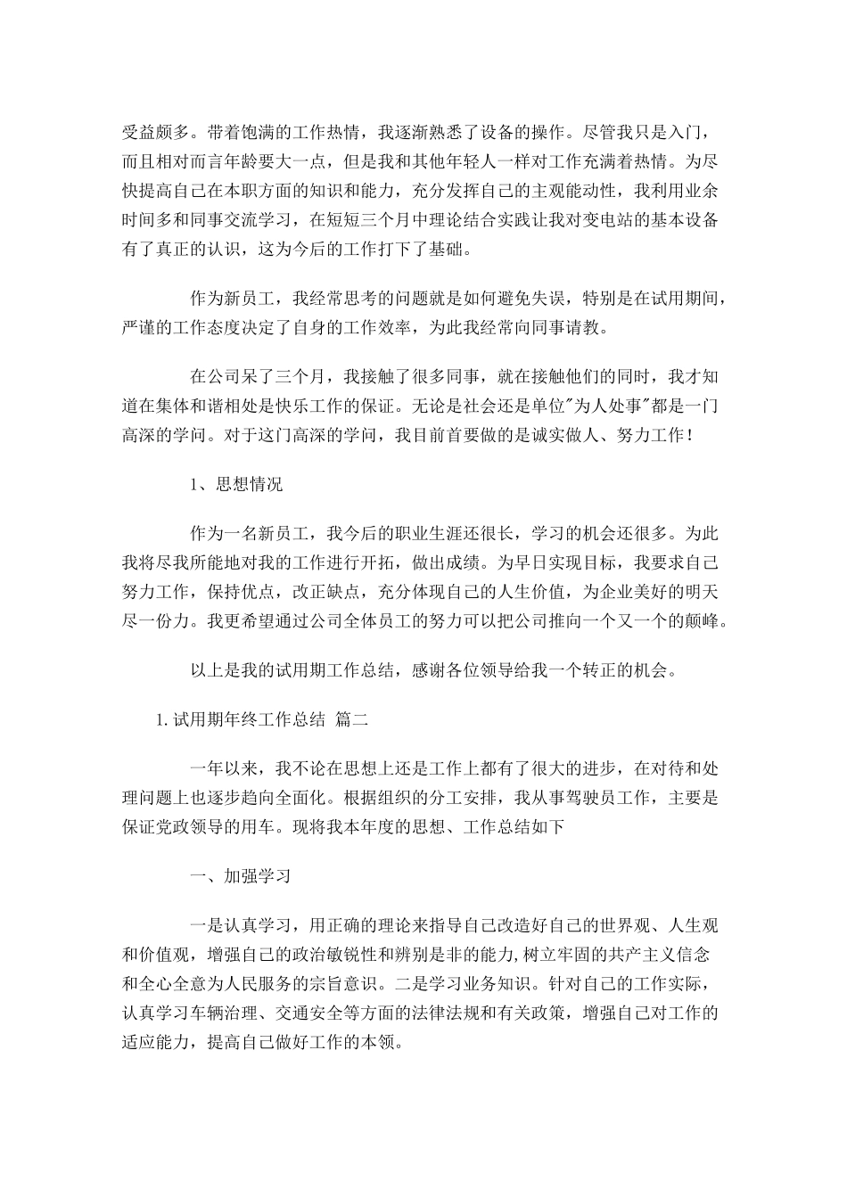 试用期年终工作总结精选12篇.docx_第2页