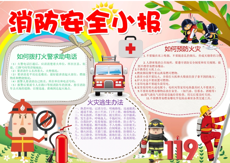 消防安全手抄报打印版文字可编辑删除消防安全2.docx_第1页
