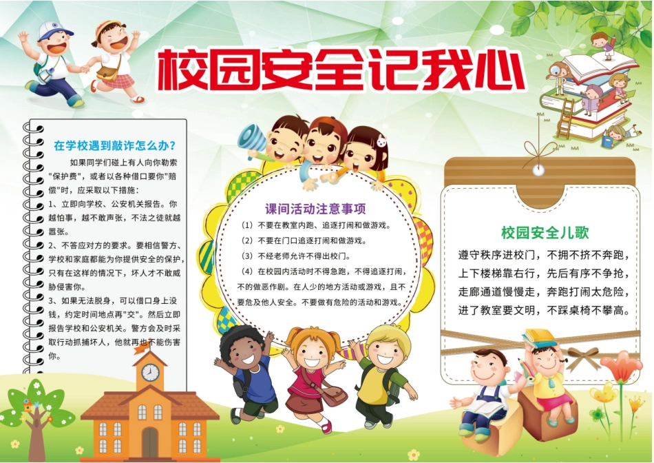 校园安全记心中手抄报模板直接打印.docx_第1页