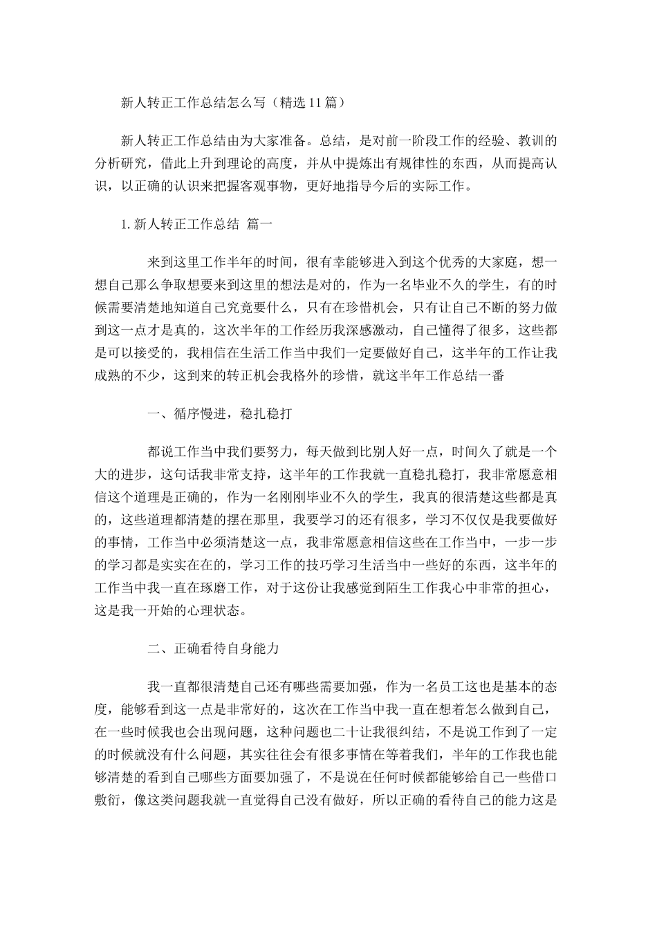 新人转正工作总结怎么写精选20篇.docx_第1页