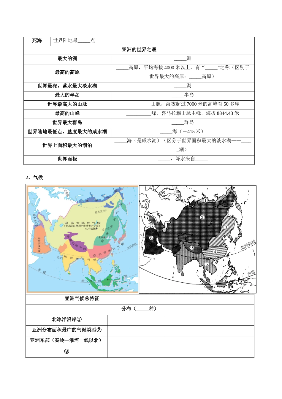 【初中地理】备战2023年中考地理一轮复习-专题08  亚洲和欧洲（晨读晚默）（晚默版）.docx_第3页