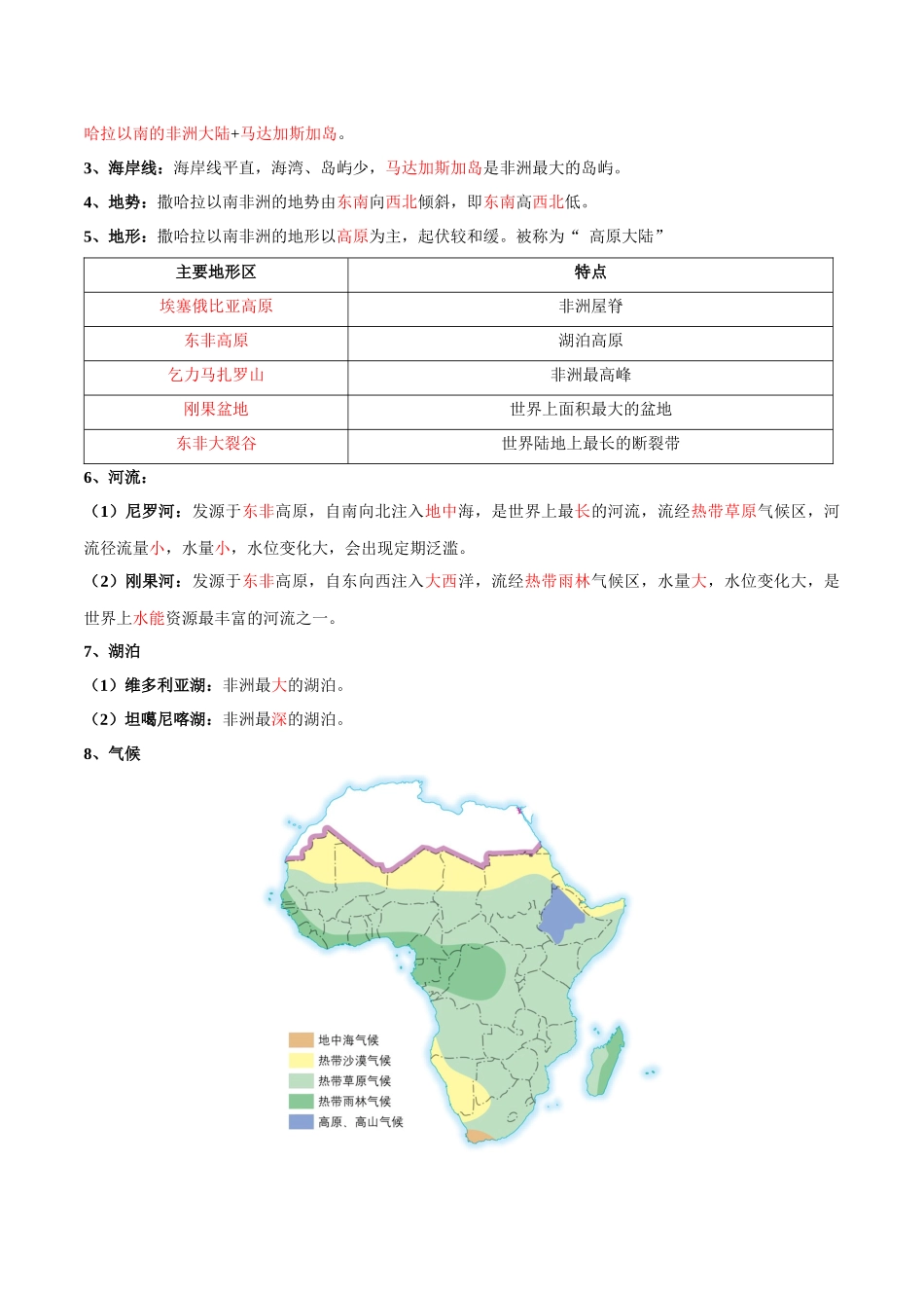 【初中地理】备战2023年中考地理一轮复习-专题12  撒哈拉以南非洲和极地地区（晨读晚默）（晨读版）.docx_第2页