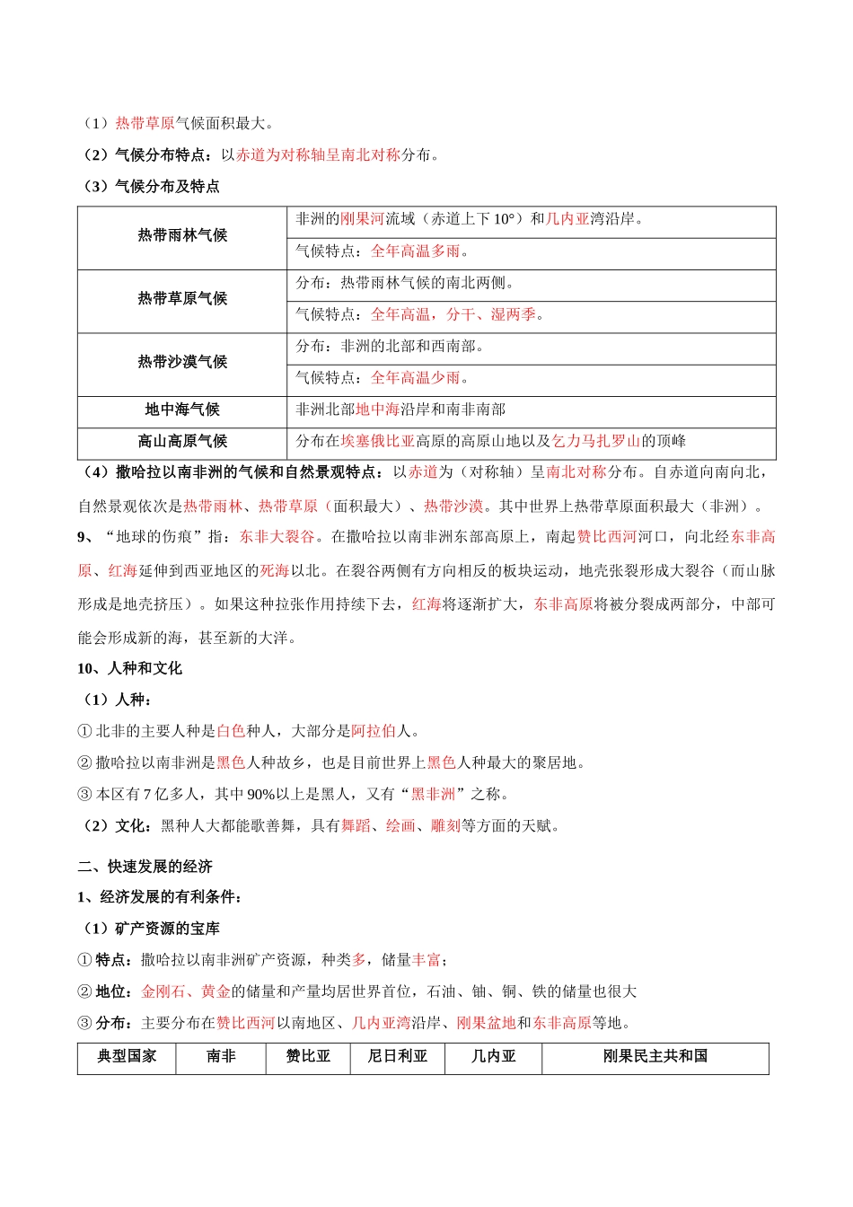 【初中地理】备战2023年中考地理一轮复习-专题12  撒哈拉以南非洲和极地地区（晨读晚默）（晨读版）.docx_第3页