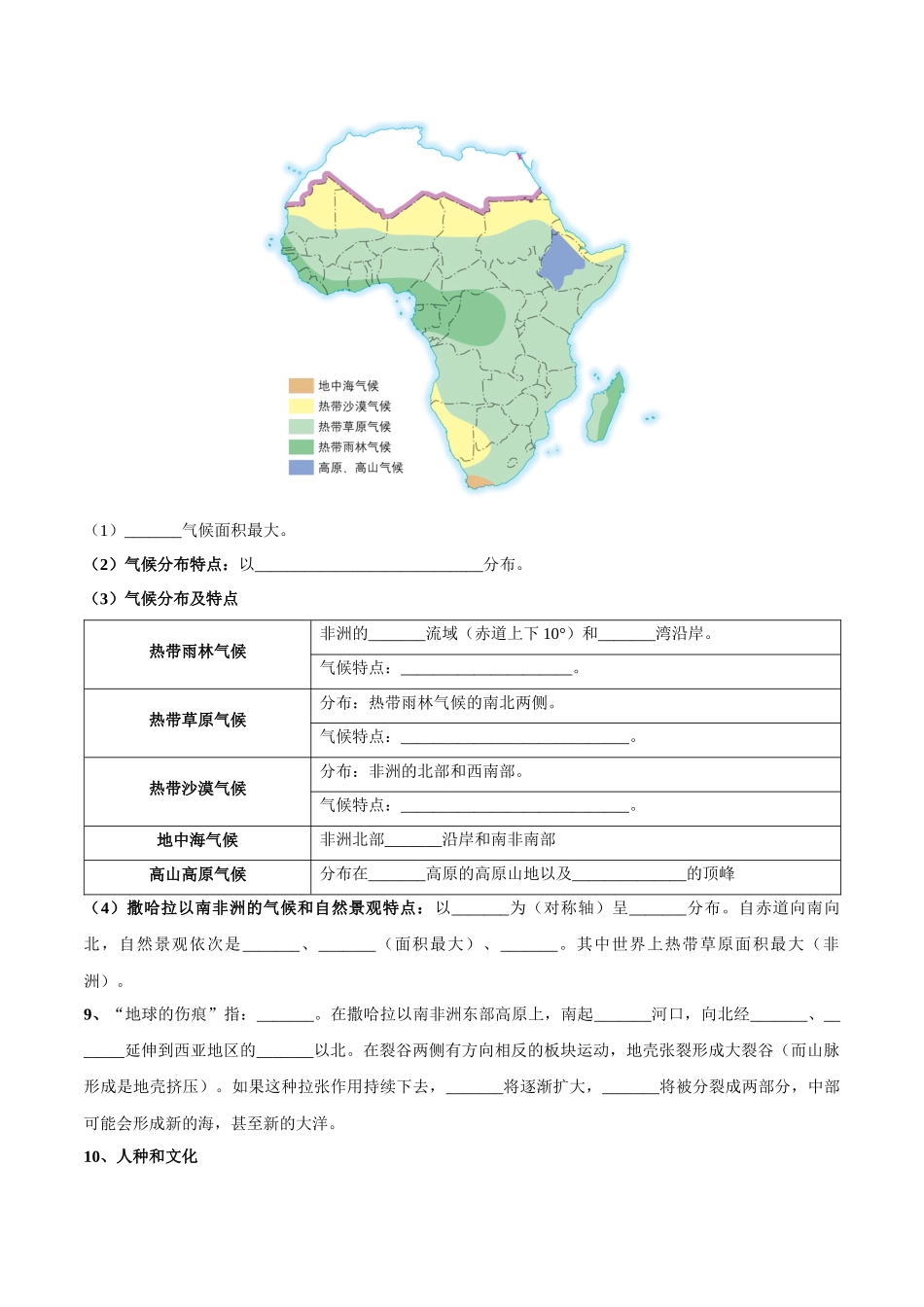 【初中地理】备战2023年中考地理一轮复习-专题12  撒哈拉以南非洲和极地地区（晨读晚默）（晚默版）.docx_第3页
