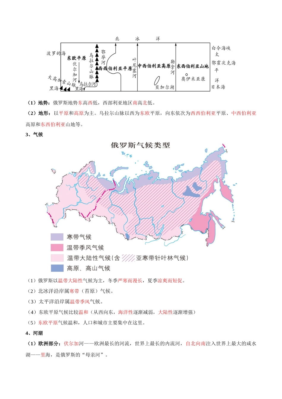 【初中地理】备战2023年中考地理一轮复习-专题14  俄罗斯和印度（晨读晚默）（晨读版）.docx_第2页