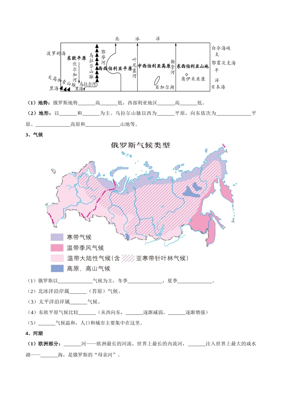 【初中地理】备战2023年中考地理一轮复习-专题14  俄罗斯和印度（晨读晚默）（晚默版）.docx_第2页