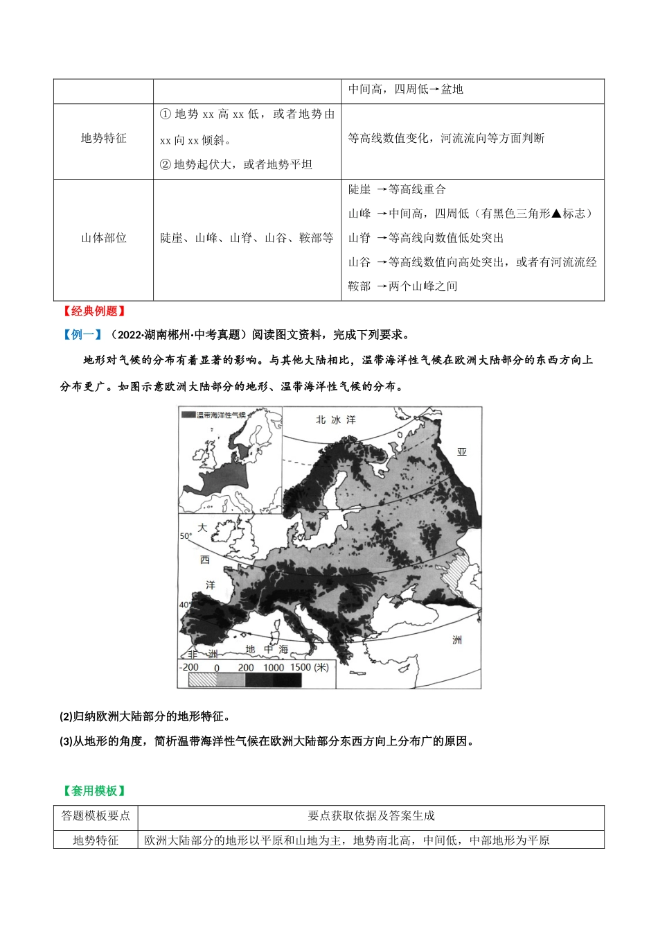 【中考地理】常见综合题答题模板03  地形特征及影响类.docx_第2页