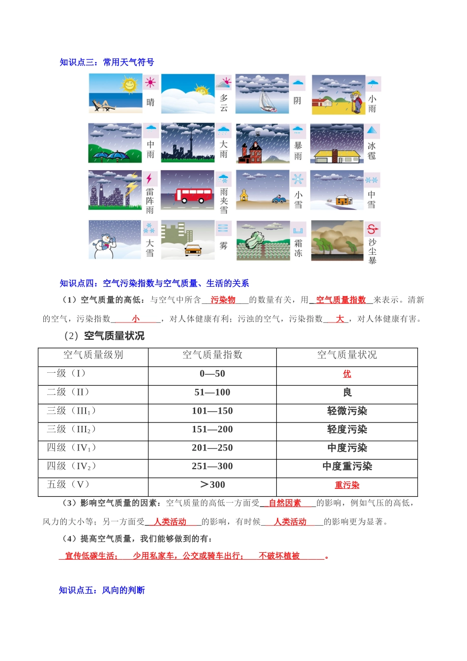【中考地理】考前背诵知识手册-专题04 天气与气候.doc_第2页