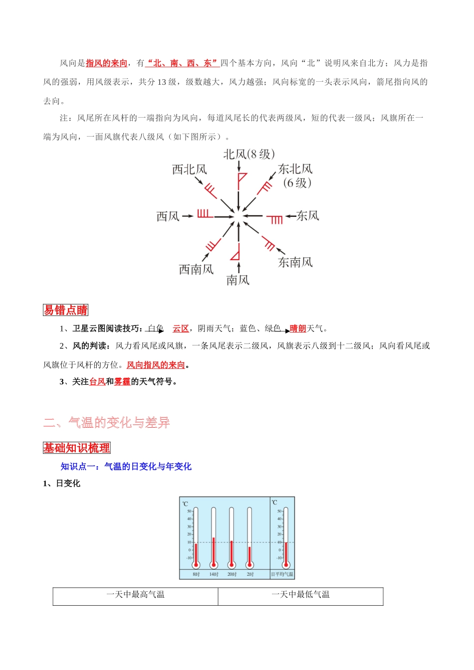 【中考地理】考前背诵知识手册-专题04 天气与气候.doc_第3页