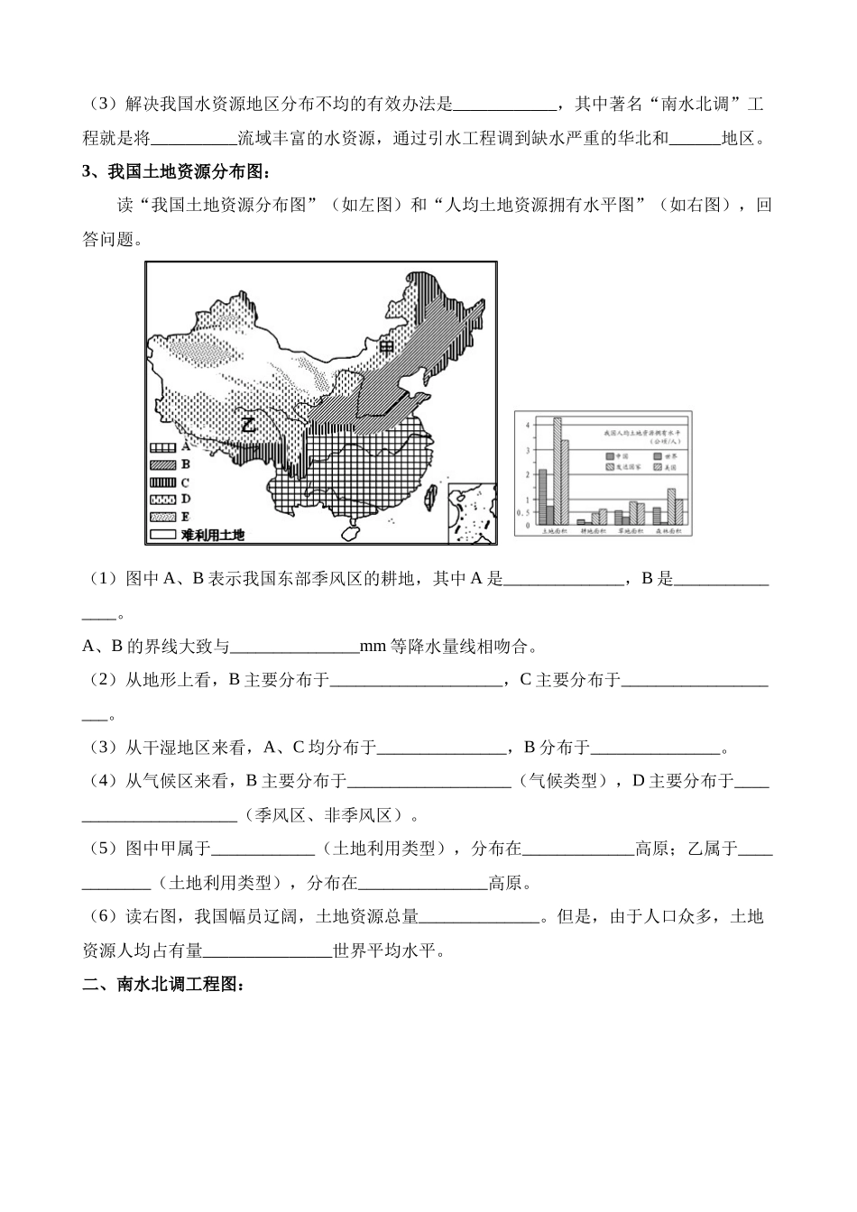 【中考地理】中考专项复习（2024年）-专题20 中国的自然资源.docx_第2页