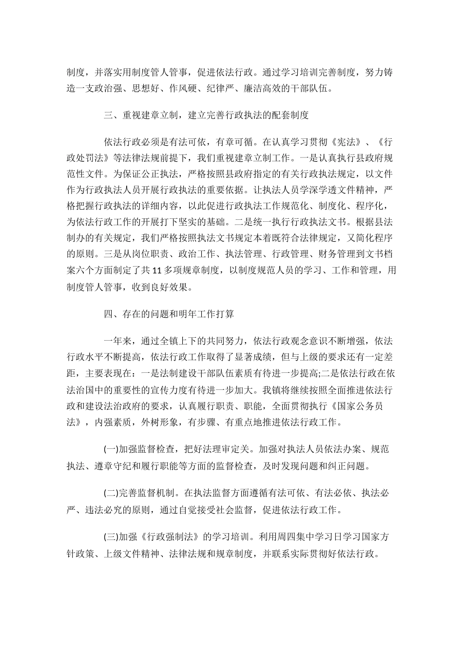 依法行政年终工作总结精选11篇.docx_第2页