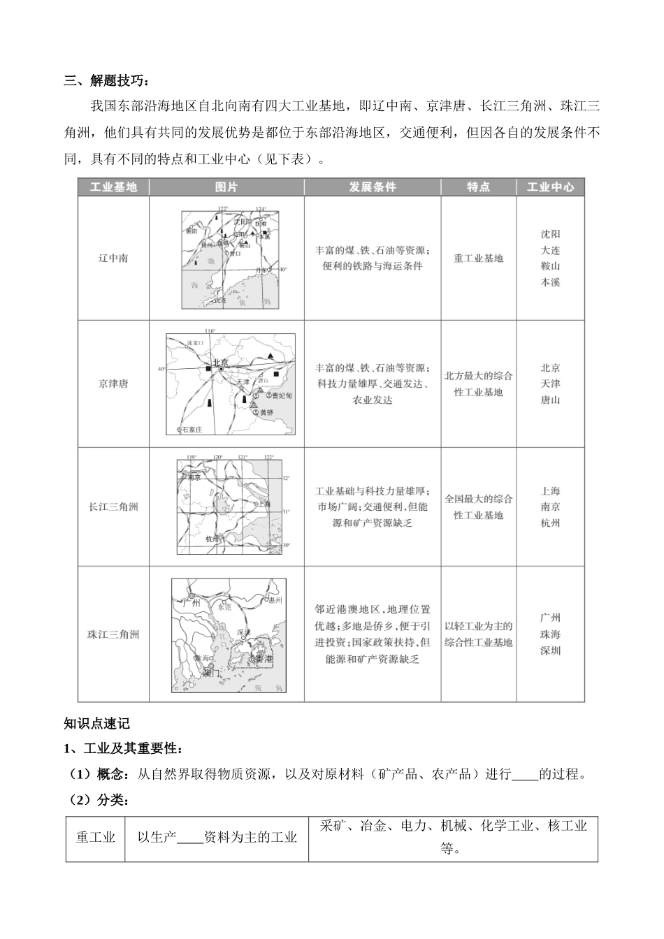 【中考地理】中考专项复习（2024年）-专题22 中国的工业.docx_第2页