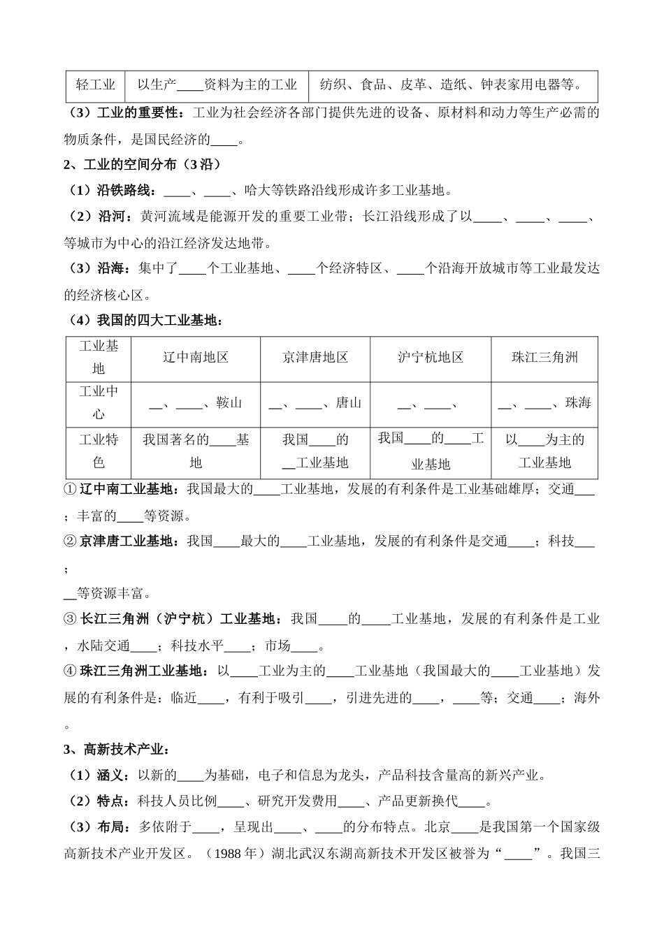 【中考地理】中考专项复习（2024年）-专题22 中国的工业.docx_第3页