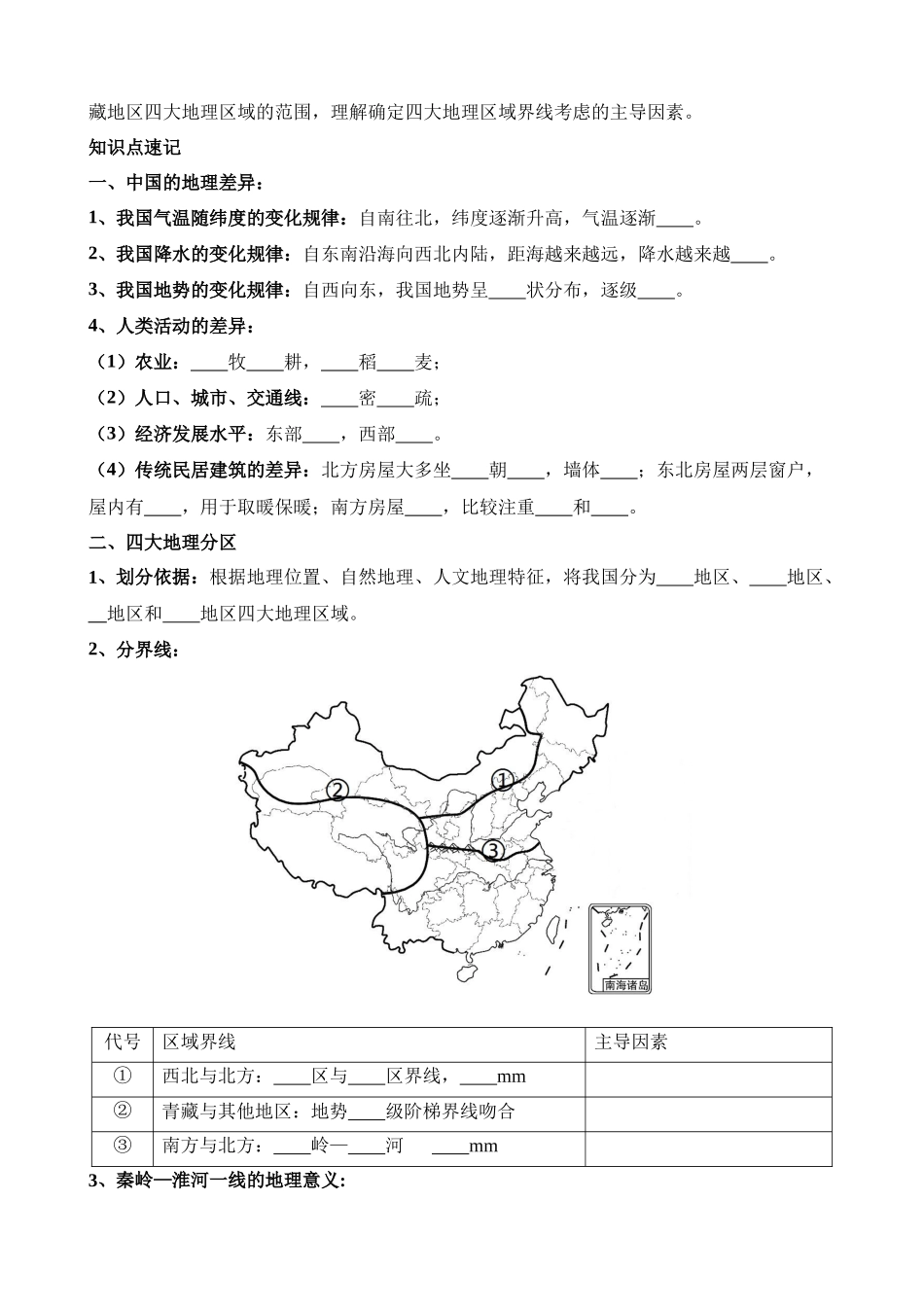【中考地理】中考专项复习（2024年）-专题24 中国四大地理分区.docx_第2页