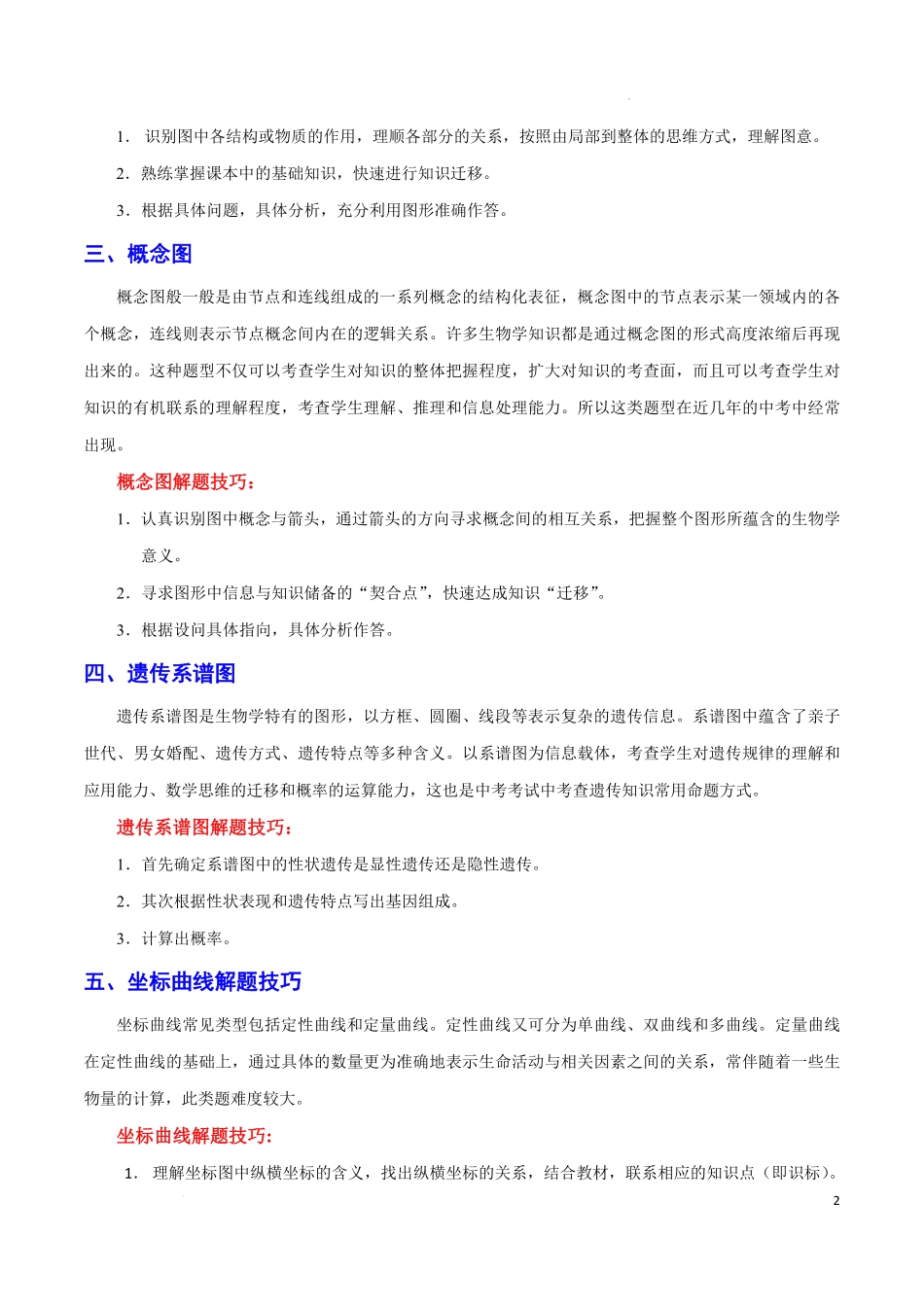 【中考生物】2024中考生物9大提分秘籍05 生物图表解法 .pdf_第2页