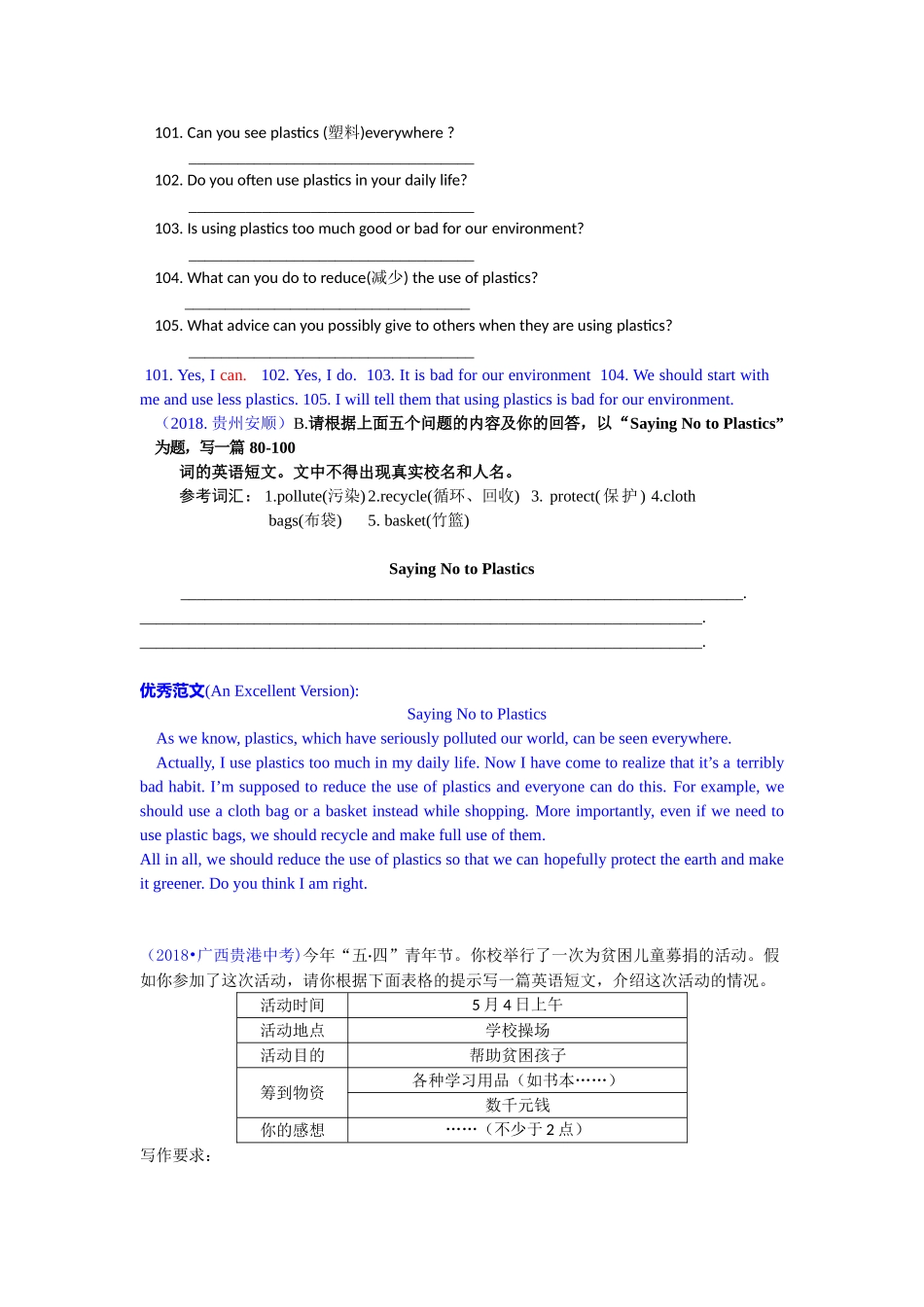 2018年中考英语试题分类汇编：精讲一、话题作文.doc_第2页
