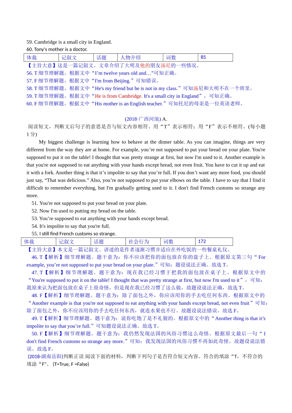 2018年中考英语试题分类汇编：精讲一、判断正误型.doc_第2页