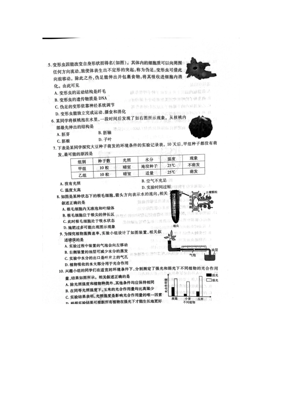 2024年江苏苏州中考生物真题及答案.pdf_第2页