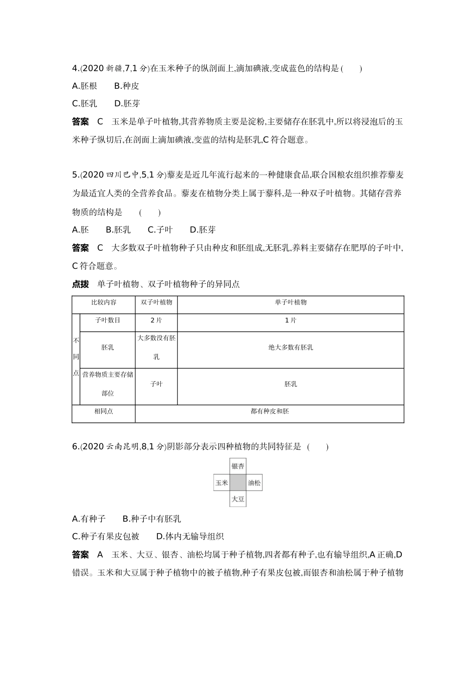 2022版全国版中考生物5 3中考总复习3_03-主题三 生物圈中的绿色植物    专题一　绿色开花植物的一生.docx_第2页