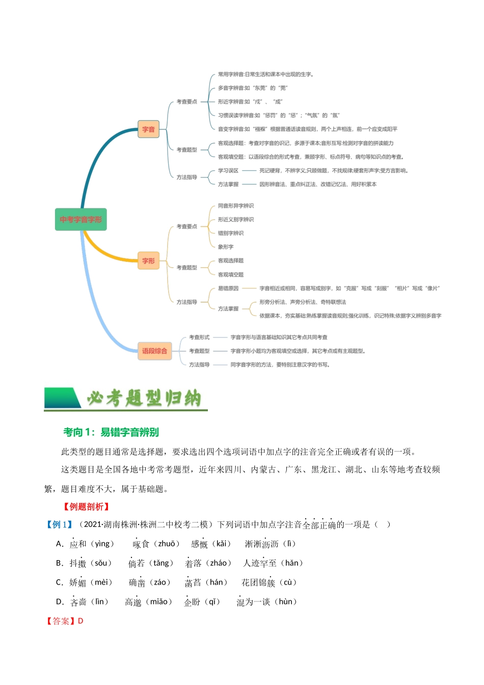 第01讲 巧辨字音字形（讲义）（解析版）-2024年中考语文一轮复习讲练测（解析版）.docx_第3页