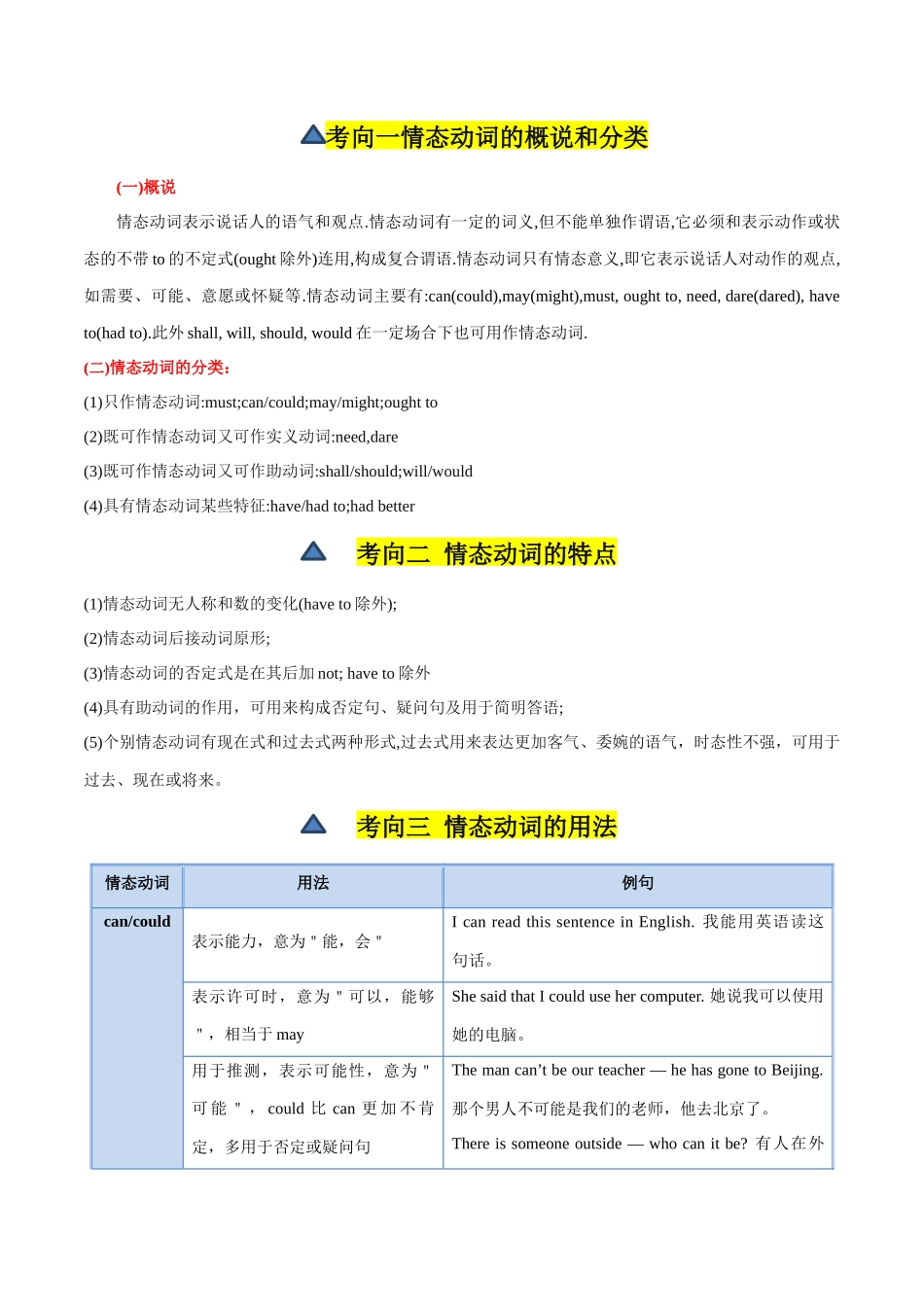 第03讲 情态动词（讲义）-2024年中考英语一轮复习讲练测（全国通用）（教师版）.docx_第3页