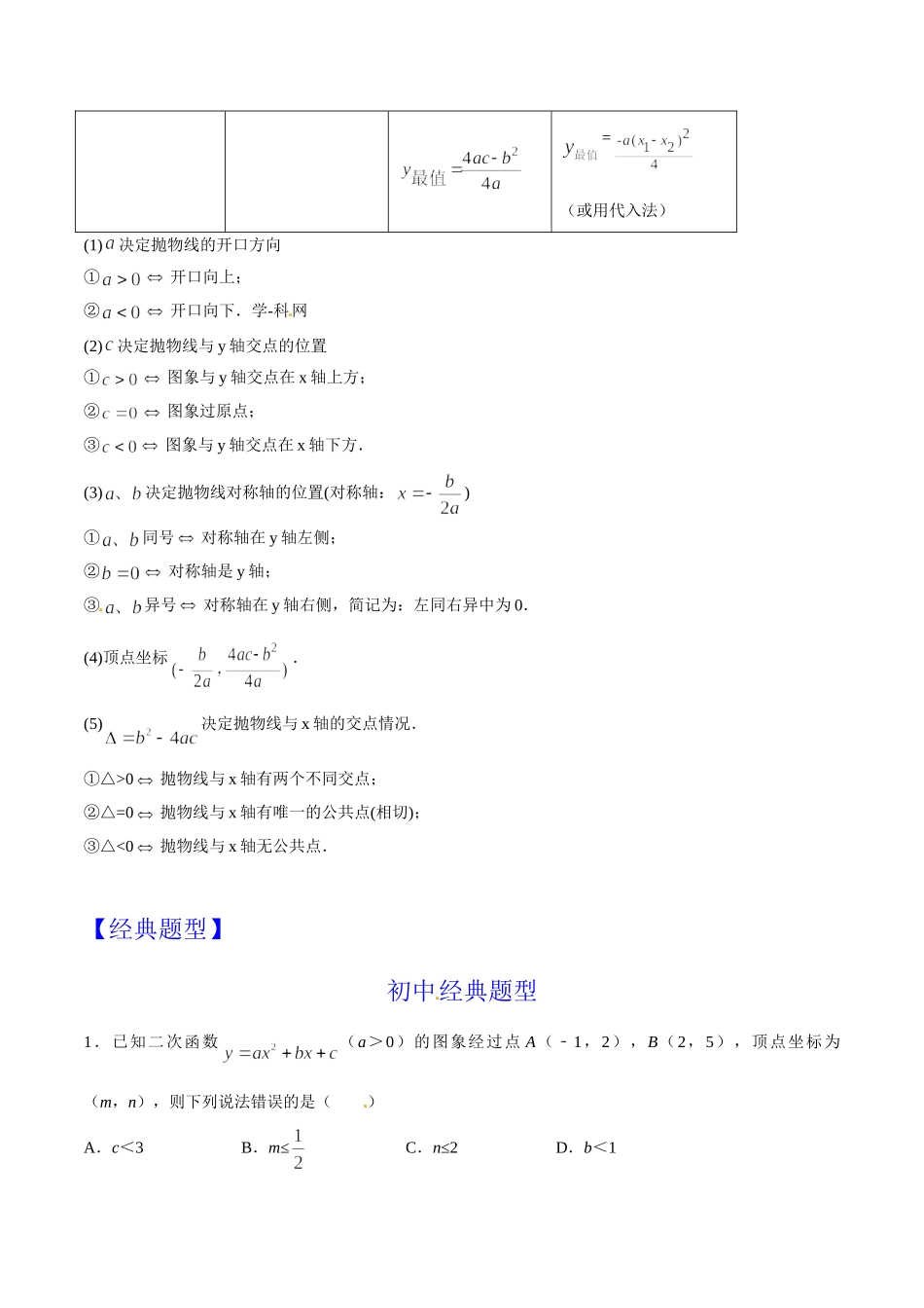 第06章 一元二次函数-假期晋级利器之初升高数学衔接教材精品（原卷版）.doc_第2页