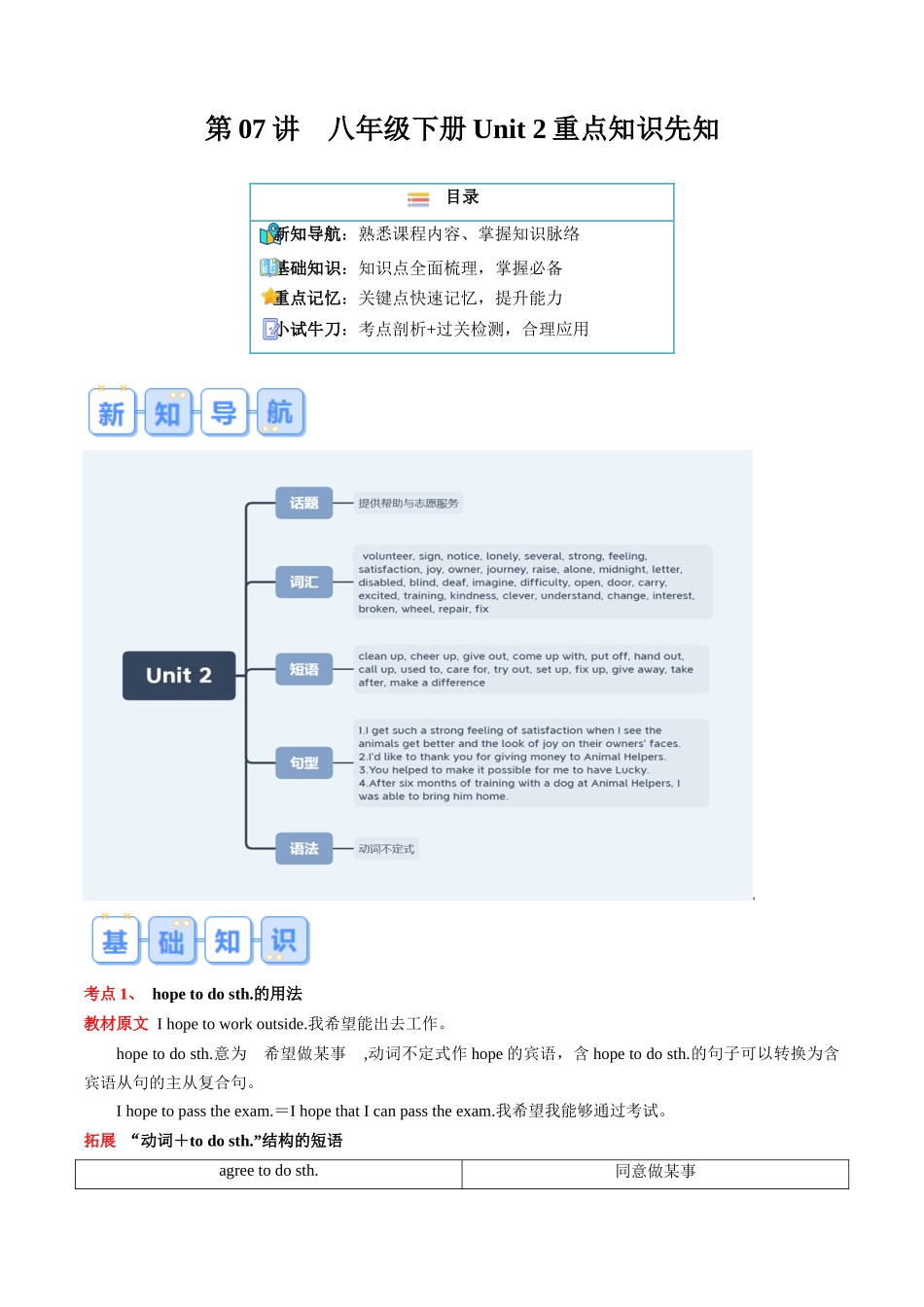 第07讲 八年级下册Unit 2重点知识先知-【寒假自学课】2024年八年级英语寒假提升学与练（人教版）（解析版）.docx_第1页