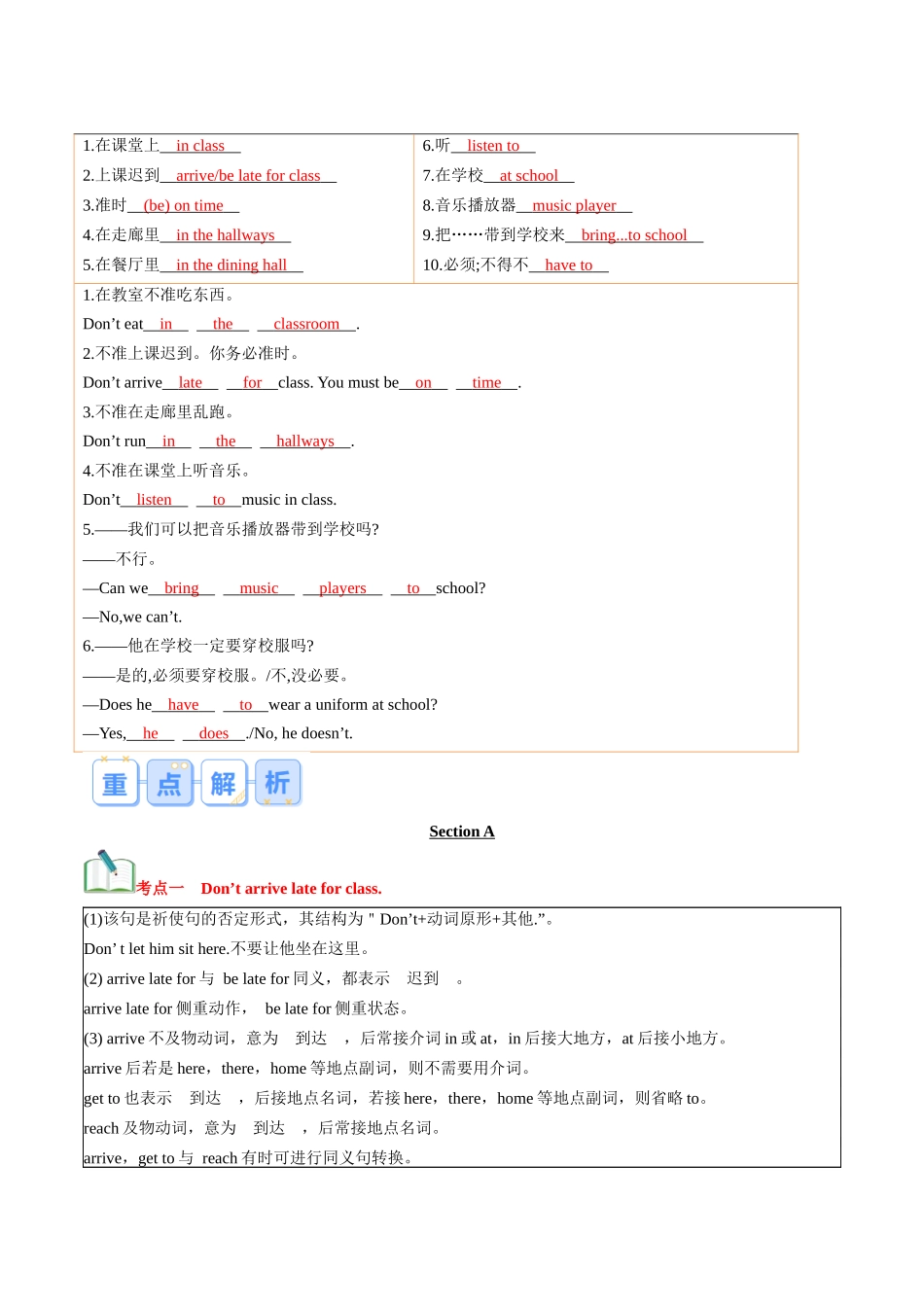 第14讲 新课预习 Unit 4 Section A-【寒假自学课】2024年七年级英语寒假提升学与练（人教版）（解析版）.docx_第2页