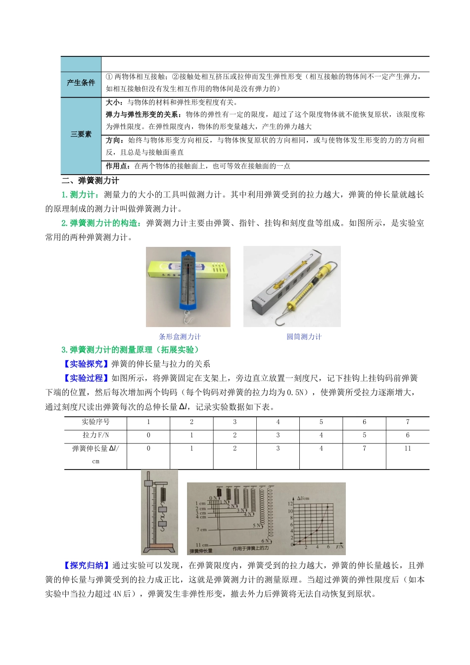 第八讲  弹力【寒假自学课】2024年八年级物理寒假提升学与练（原卷版）.docx_第2页