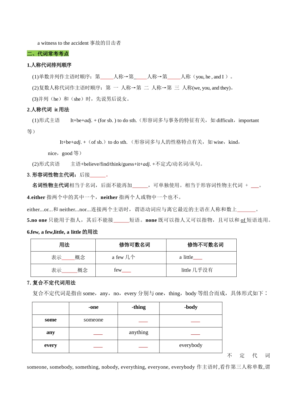 寒假作业01 名词、代词、冠词、介词-【寒假分层作业】2024年九年级英语寒假培优练（人教版）（原卷版） .docx_第2页