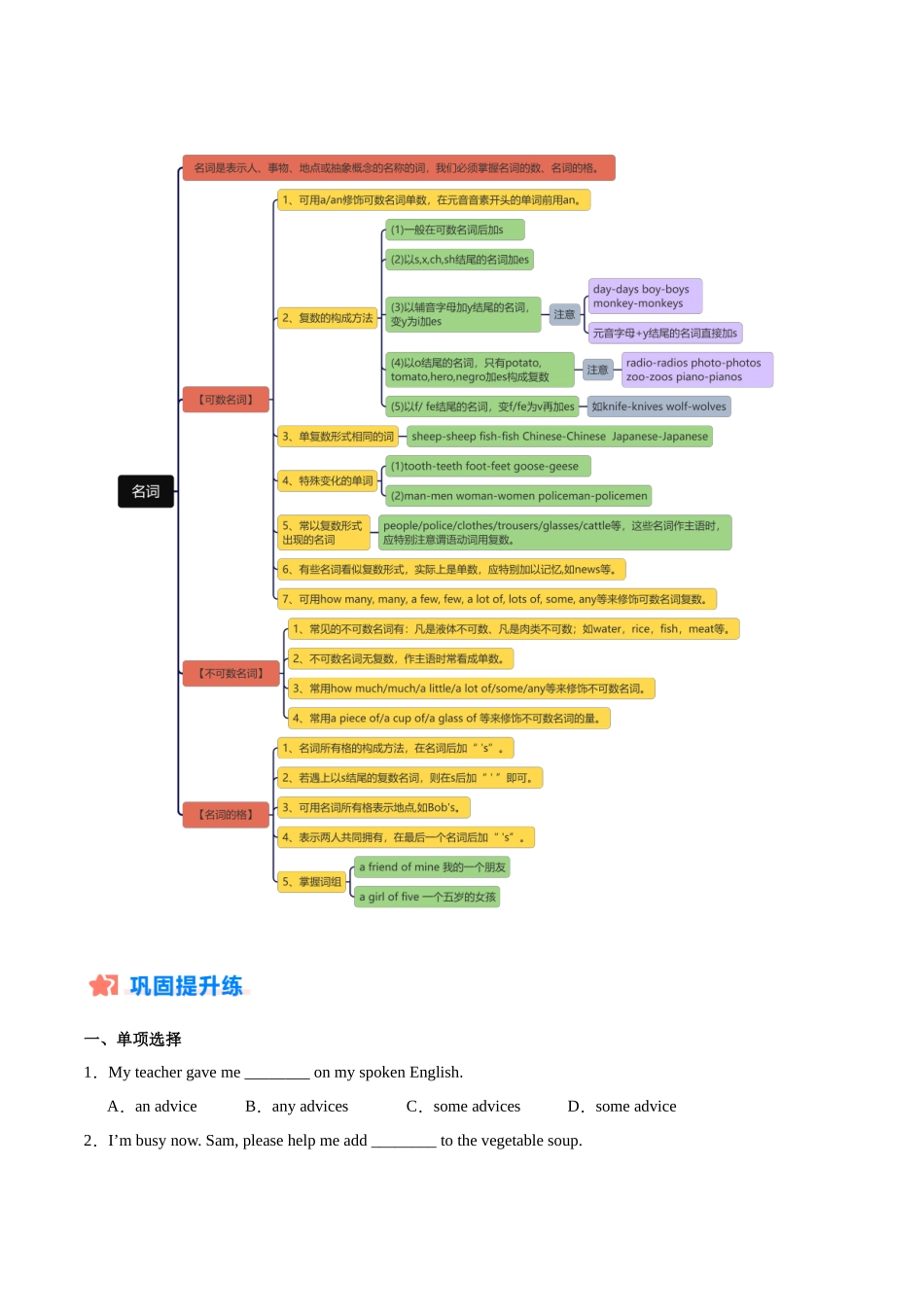 寒假作业07  名词-【寒假分层作业】2024年八年级英语寒假培优练（人教版）（原卷版）.docx_第2页