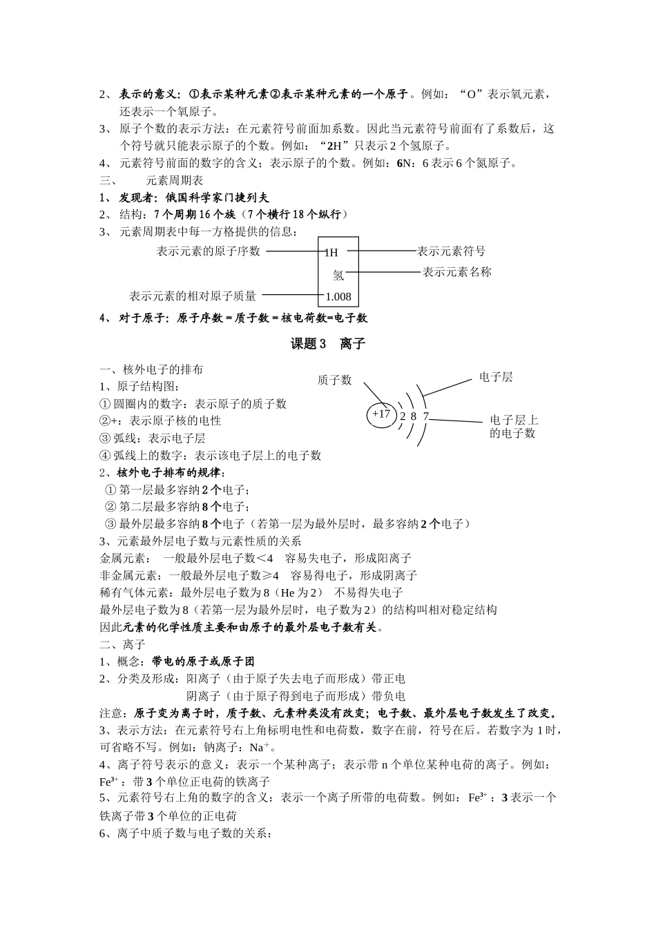 九年级化学上册人教版（创业作业）第三单元   物质构成的奥秘.doc_第2页